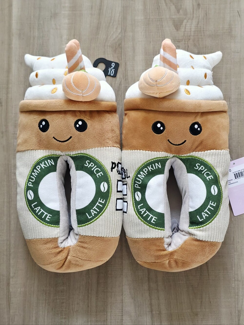 Pumpkin Spice Latte Plush Slippers